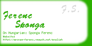 ferenc sponga business card